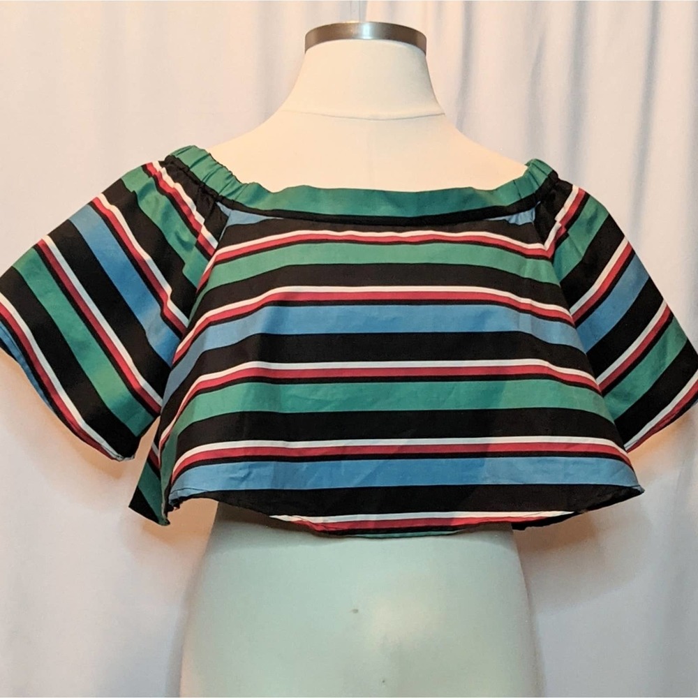 Eloquii Studio Printed Off the Shoulder Top